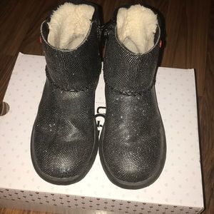 Girls black glitter Ugg boots size 13